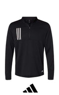 Adidas Men's 3-Stripes Double-Knit Quarter-Zip Pullover