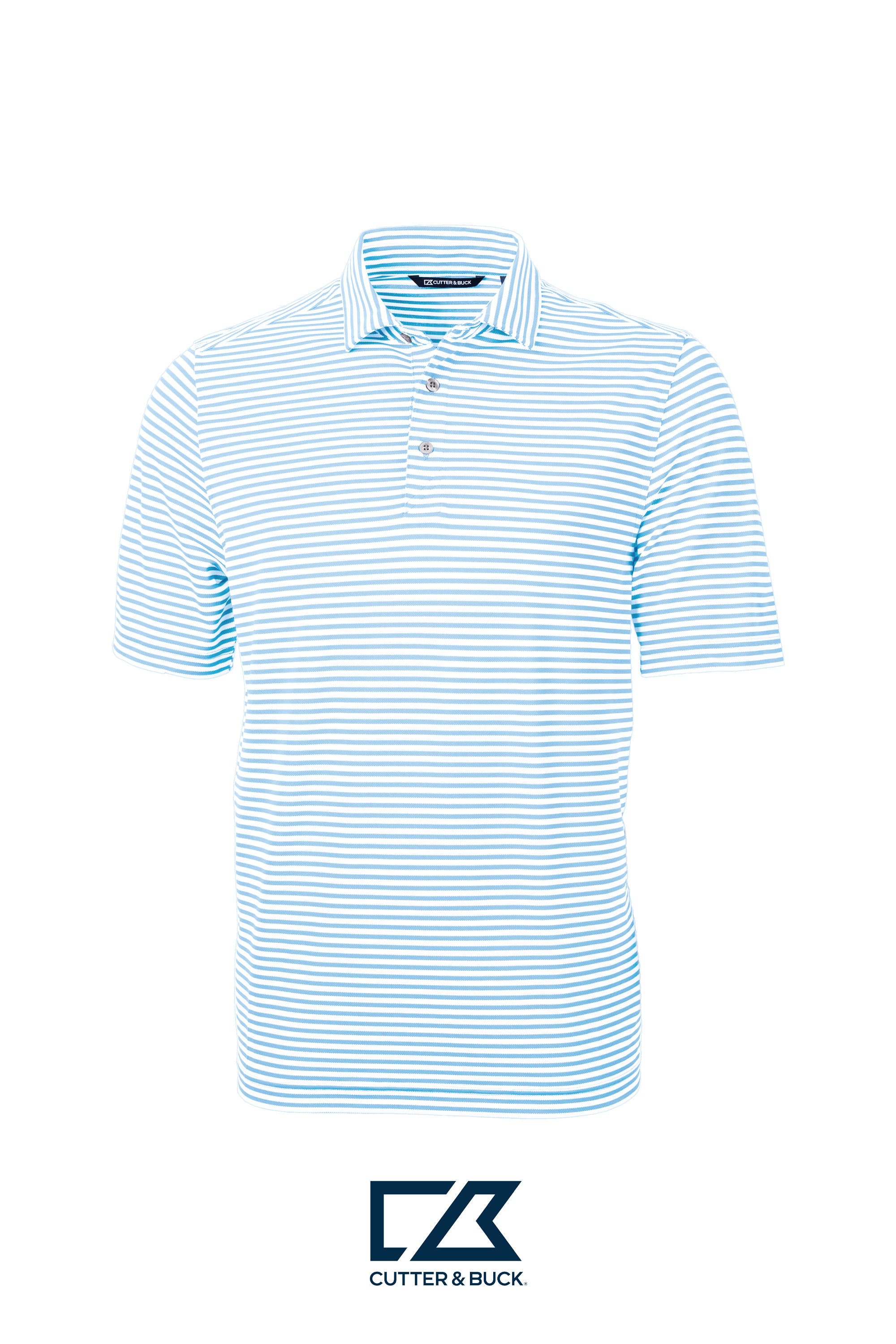 Cutter & Buck Virtue Recycled Stripe Featherlight Pique Mens Polo