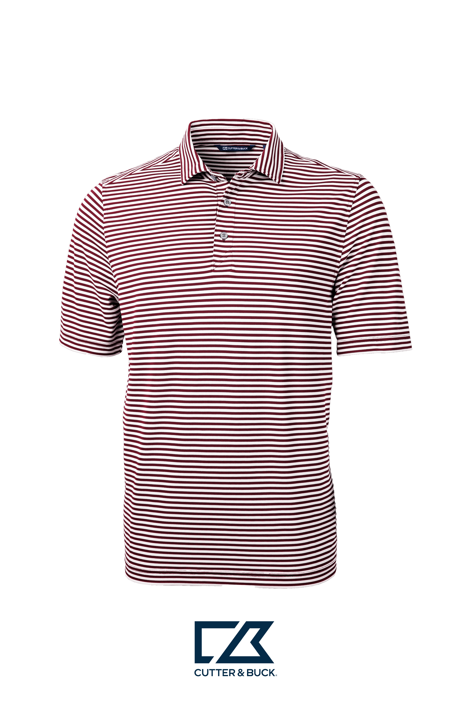 Cutter & Buck Virtue Recycled Stripe Featherlight Pique Mens Polo