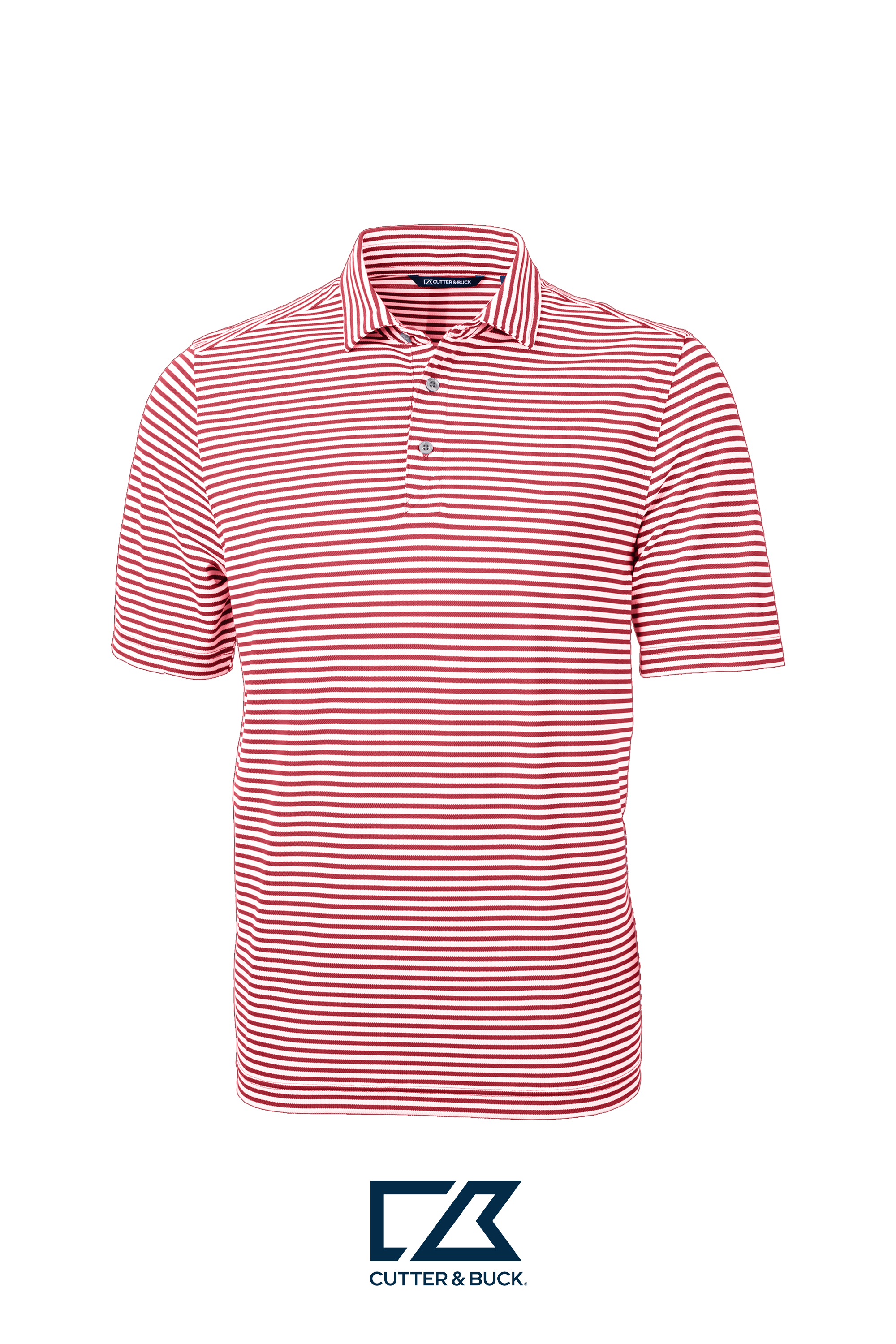 Cutter & Buck Virtue Recycled Stripe Featherlight Pique Mens Polo
