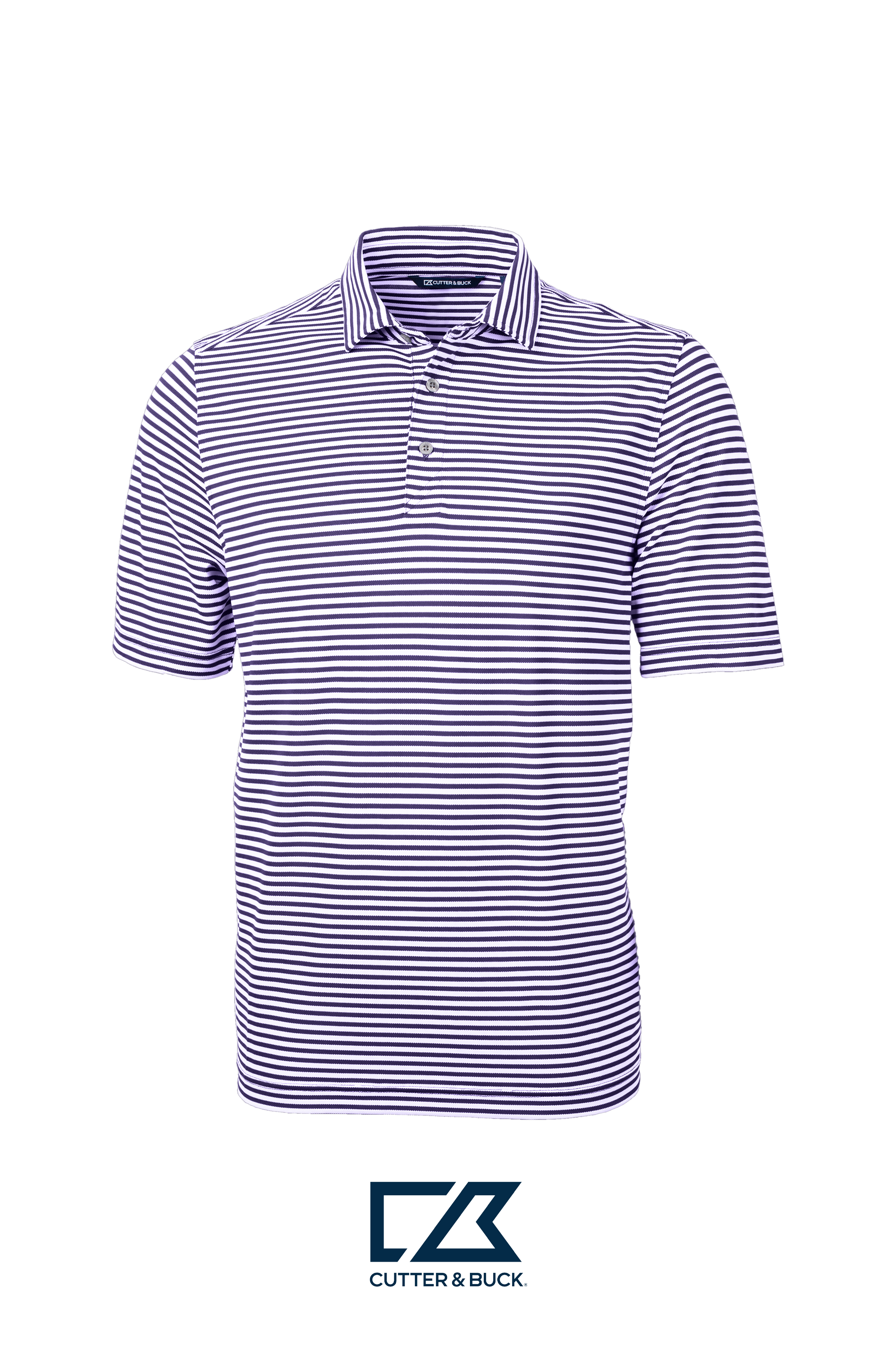 Cutter & Buck Virtue Recycled Stripe Featherlight Pique Mens Polo