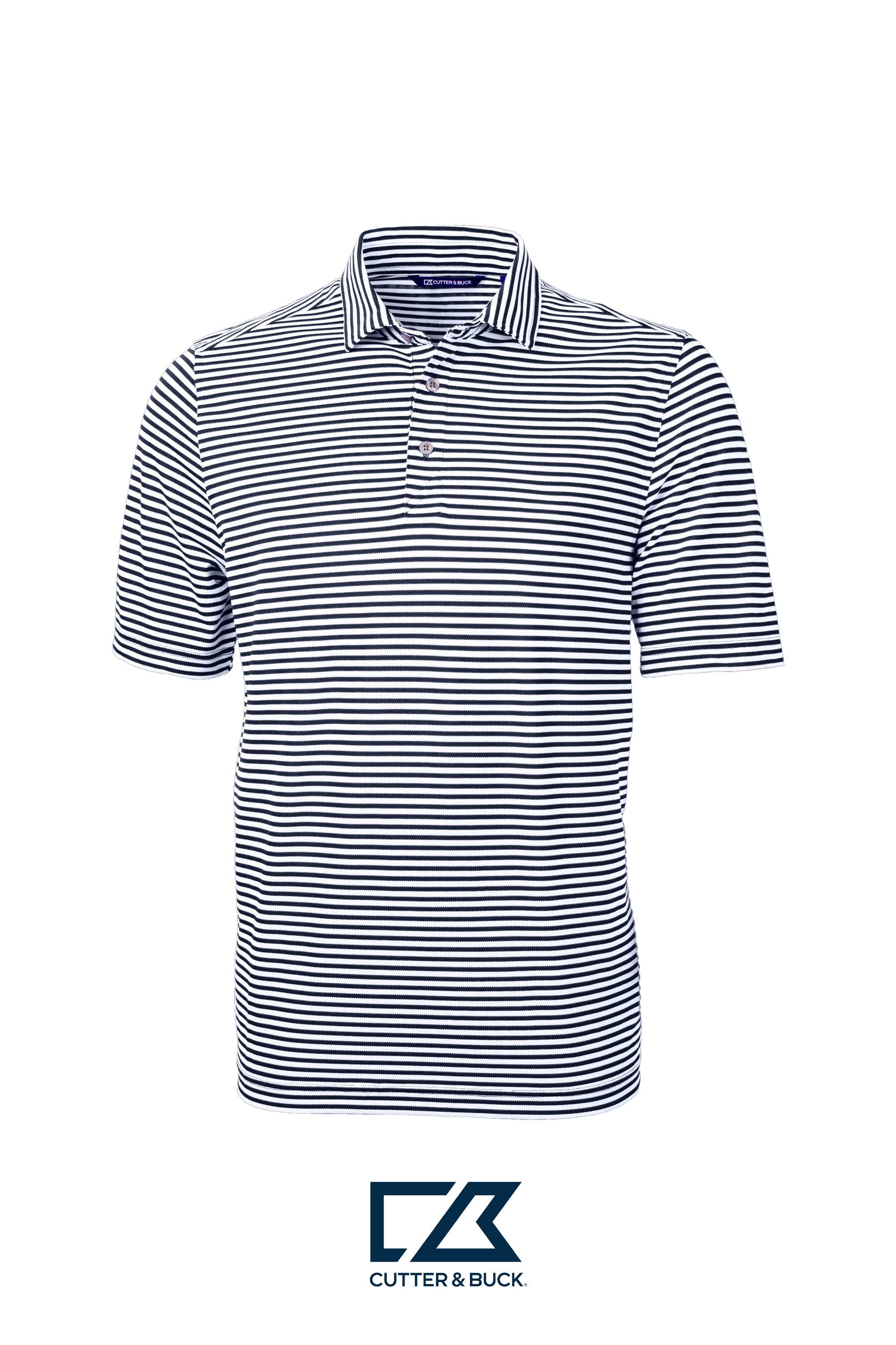 Cutter & Buck Virtue Recycled Stripe Featherlight Pique Mens Polo