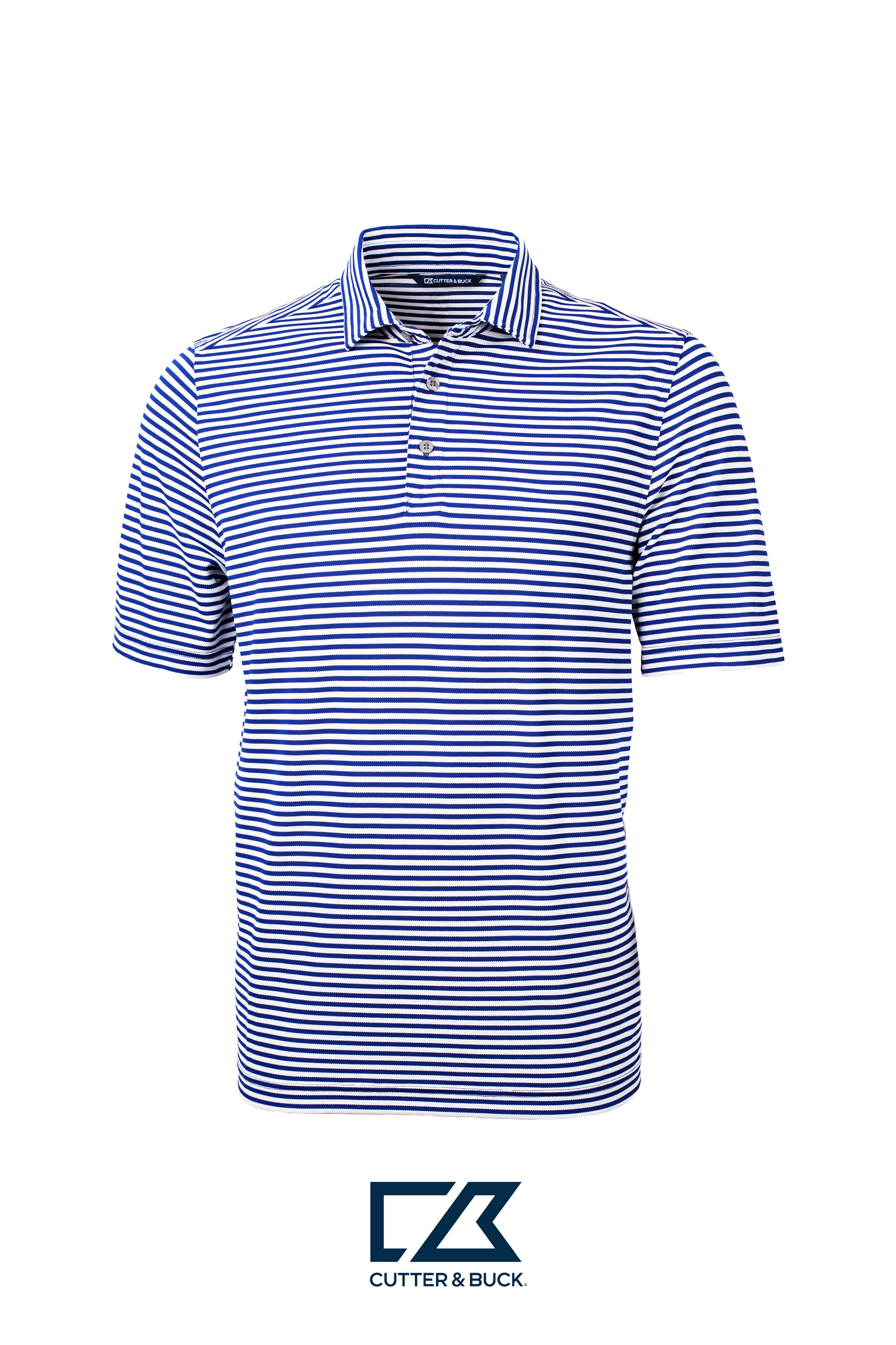 Cutter & Buck Virtue Recycled Stripe Featherlight Pique Mens Polo