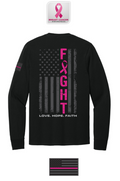 Perfect Blend® CVC Long Sleeve Tee Breast Cancer Awareness
