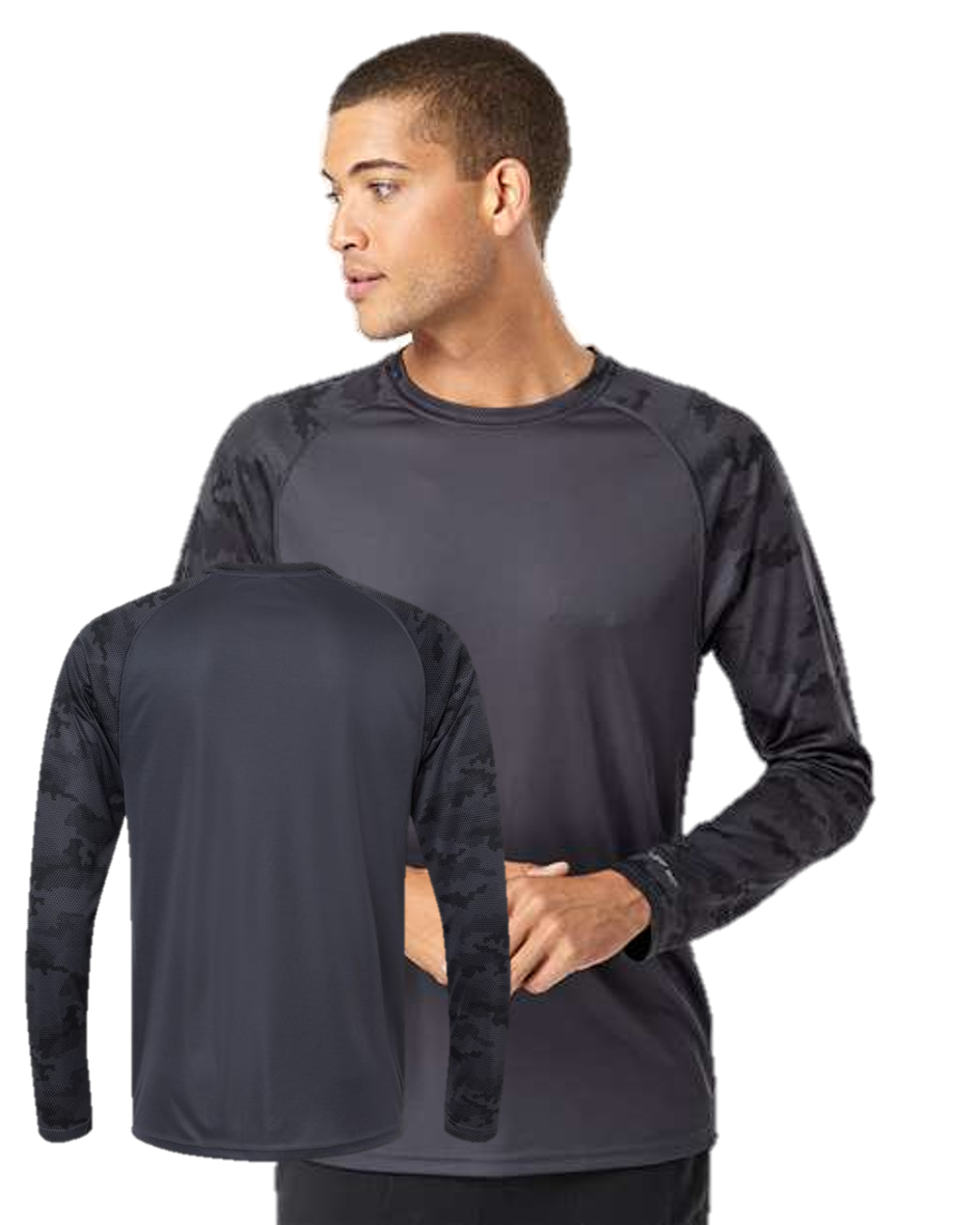 Cayman Performance Camo Colorblocked Long Sleeve T-Shirt