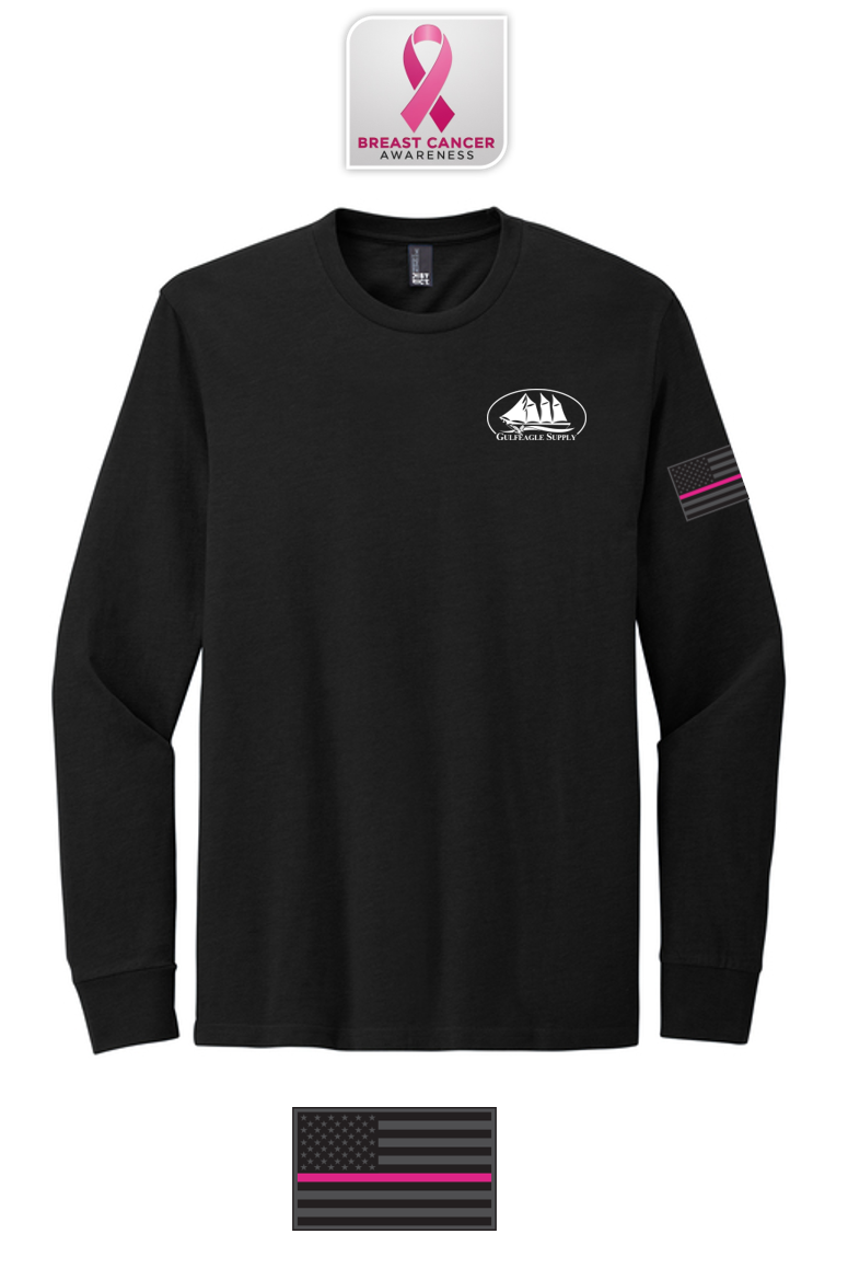 Perfect Blend® CVC Long Sleeve Tee Breast Cancer Awareness