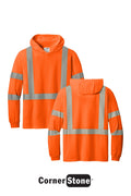 CornerStone® ANSI 107 Class 3 Long Sleeve Segmented Tape Hooded Tee