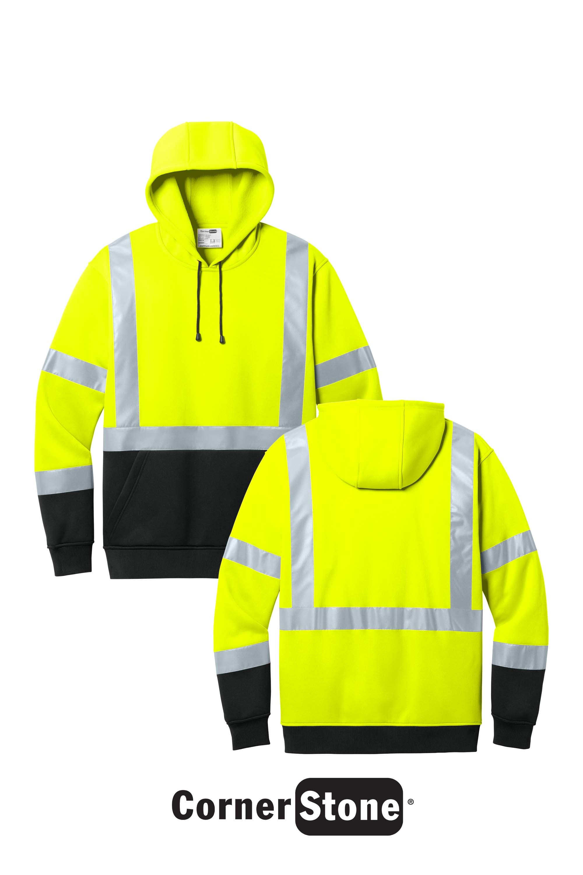 CornerStone® ANSI 107 Class 3 Heavy-Duty Fleece Pullover Hoodie